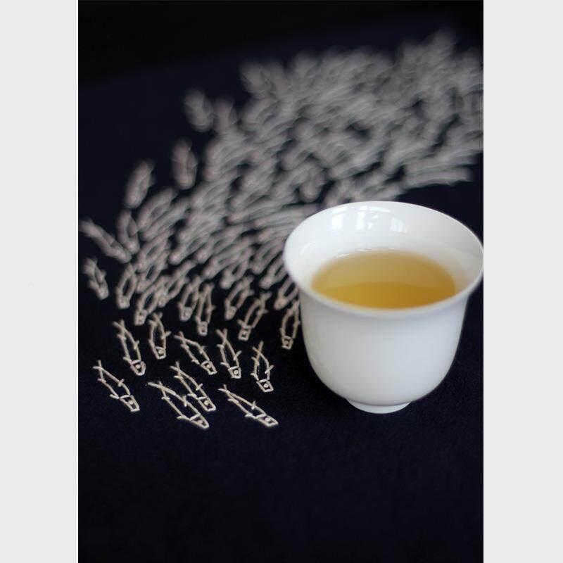 洄游群鱼手工干泡茶dF96M7H9M席国古风禅意茶垫初学刺绣丨iy材料