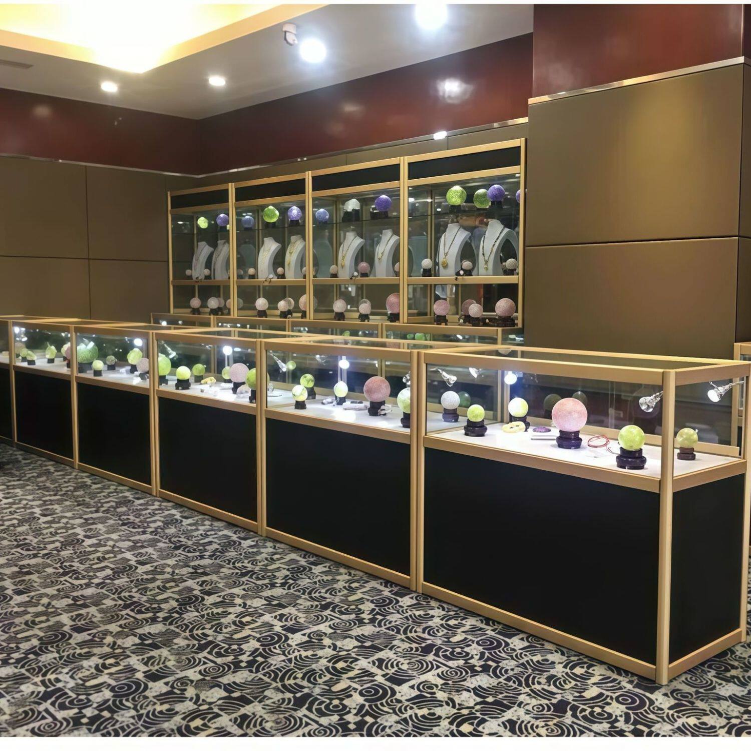饰品柜台展示柜首饰手机柜台玻璃产品展示柜珠宝柜博物馆展柜定制