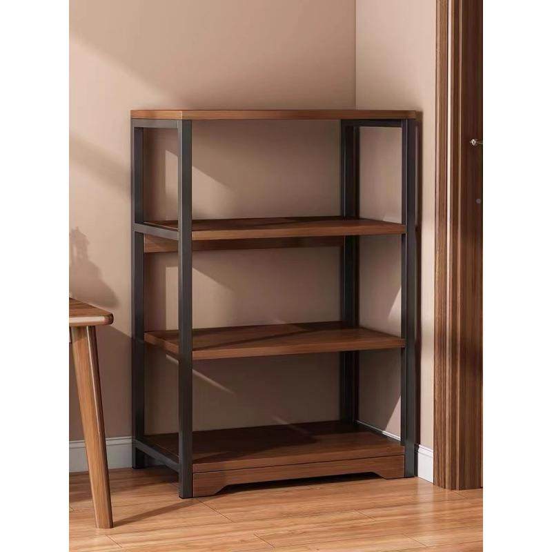 书架置1物架落地层多收纳架木实色办公室桌旁架子客书厅房间矮书