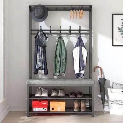 家置用入户门换鞋凳能挂衣架一体多功落地门DLH衣帽架玄关物架鞋