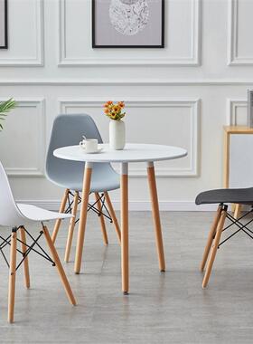 北欧餐桌椅组合现代简小谈户型家用桌实木约饭白色伊姆斯洽桌SD-Y