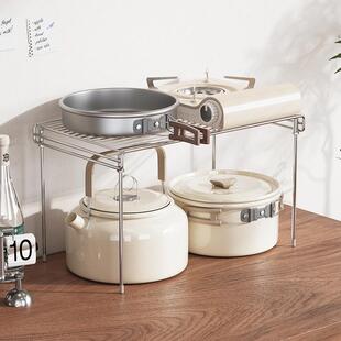 201不钢微波锈架子厨房置物架台面箱烤ZAS收纳炉架储物架橱柜分层