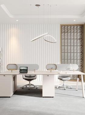 办公室4人桌位员工HT-18位双人办公职员桌椅组风合现代简约屏工位