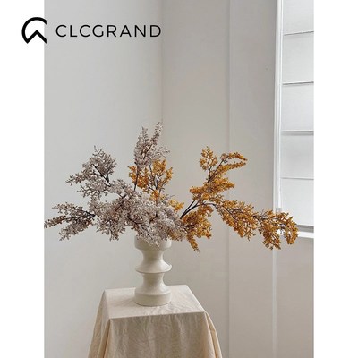 油画雾凇a仿真绿植轻奢高级感客厅仿真假花装饰品摆件家居软装摆