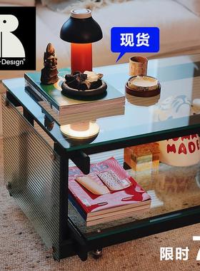 Rdesign-锐设计 沙发边几 高级感玻璃茶几现代简约可移动小推车