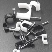 钢钉线卡圆形方型电线固定线卡子黑 白色网线扣S墙钉线钉扣理线器