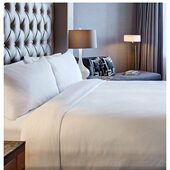 JW万豪酒店四件套PISCES系列贡缎家纺套件白色床单被套床上用品