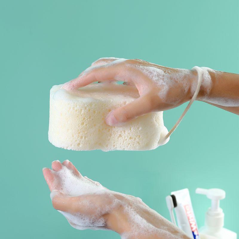 日本进口TOWA儿童沐浴海绵婴儿洗澡起I泡沐浴棉宝宝洗头后背搓澡