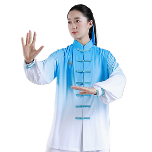 武极堂呈祥牛奶丝太极服女春夏秋季八段锦练功服武术太极拳服装男