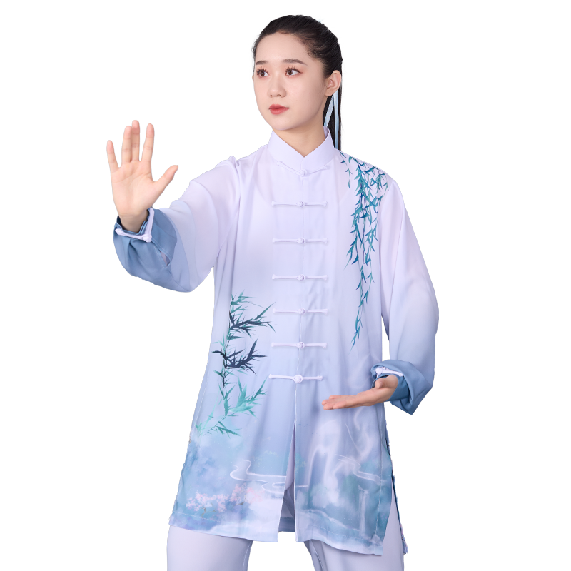 珠光纱太极服女夏春秋八段锦透气武术练功服太极男中国风武极堂