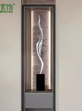 抽象艺术雕塑细长竖高p玄关摆件高级感装饰品风生水起节节高升寓