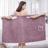 浴巾家用珊瑚绒吸水速干毛巾女夏款 大号裹巾 可穿衣式