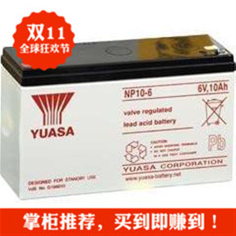 汤浅6V电瓶 NP10-6 蓄电池 6V10AH精密仪器设备 童车 电子称玩具
