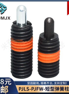 PJLS/PJFW碳钢短轻载型弹簧柱塞螺纹锁紧定位销圆柱销丝杆螺柱M10