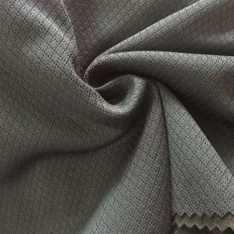 森利单导丙纶涤纶单向导湿吸排快干户F外体训菱形提花针织面料布