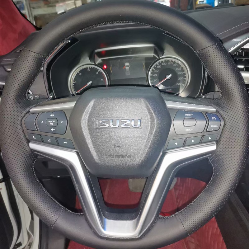 五十铃D-MAX铃拓MUX牧游侠A瑞迈S方向盘套真皮把套手缝专用全包款