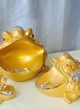 金蟾招财摆d件玄关钥匙收纳客厅入户进门口放钥匙挂架创意工艺品