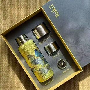 态库原创天马行空纯钛保温杯 双盖茶隔 马年限定新年礼盒装有礼袋