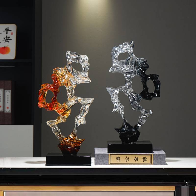 中式现代客厅酒柜步步高升摆件入户玄关办公室太湖石艺术装饰品