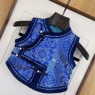 男孩春秋季民族风短款儿童马甲手工蒙古族女孩马夹生Y活装新品特