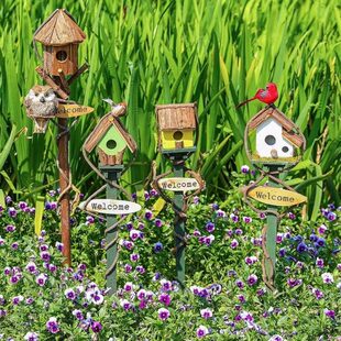 鸟窝鸟巢房子花插户外庭院地插阳台景观花园造景装饰趣味装饰摆设