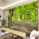 3D立体自然风景电视背景墙纸 壁纸大型壁画 客厅卧室树林无缝墙布