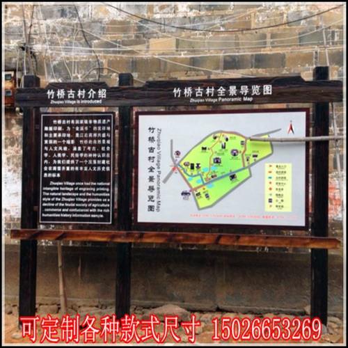 防腐木质景区导览图宣传栏湿地公园简介导游全景图游客须知宣传牌