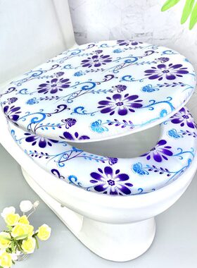 旱通用座便器盖加厚软老式盖板uov型坐便盖家用坐圈抽水配件泡沫