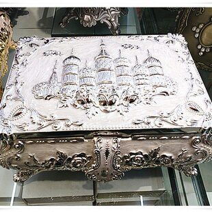 俄罗斯城堡特大号银锡首饰盒珠宝盒 女孩居家结婚2层钻戒盒饰品盒