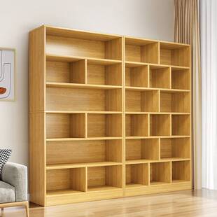 暑假落地置物架简约现代分成收纳架家用储物柜书柜一体靠墙展示柜