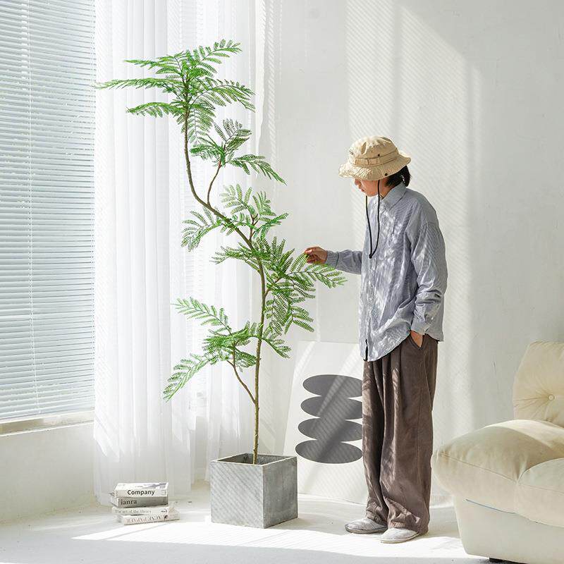新款蓝花楹仿真绿植落地盆栽仿生植物摆件室内客厅沙发旁装饰树