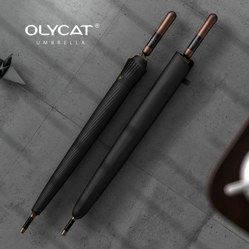 OLYCAT木柄24骨雨伞加固伞架结实耐用抗风升级长直柄商务男款伞