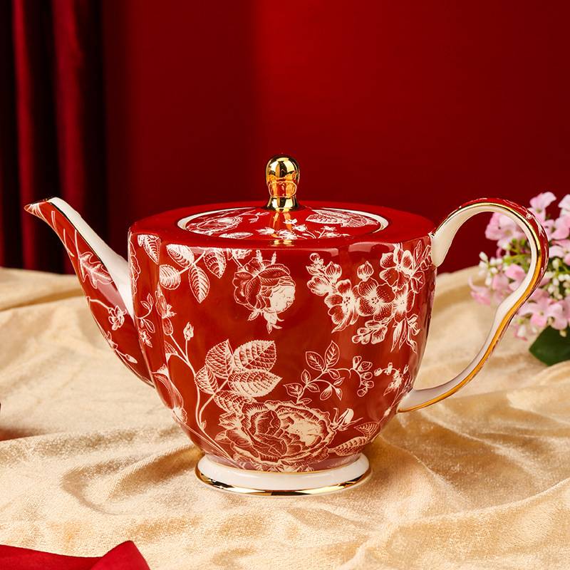 美道 玫瑰皇后 耐热玻璃花茶壶蜡烛加热煮茶养生壶下午茶茶具套装