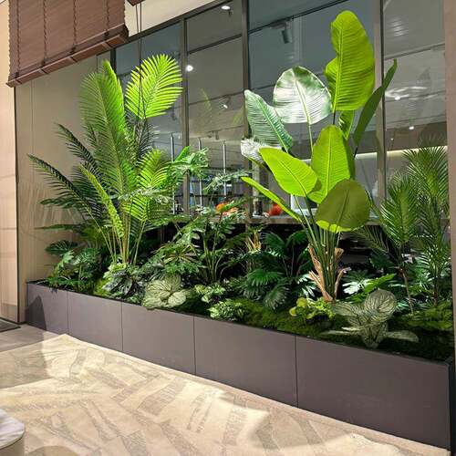 绿植造景组合橱窗装饰假植物景观造景庭院布置玄关室内氛围树