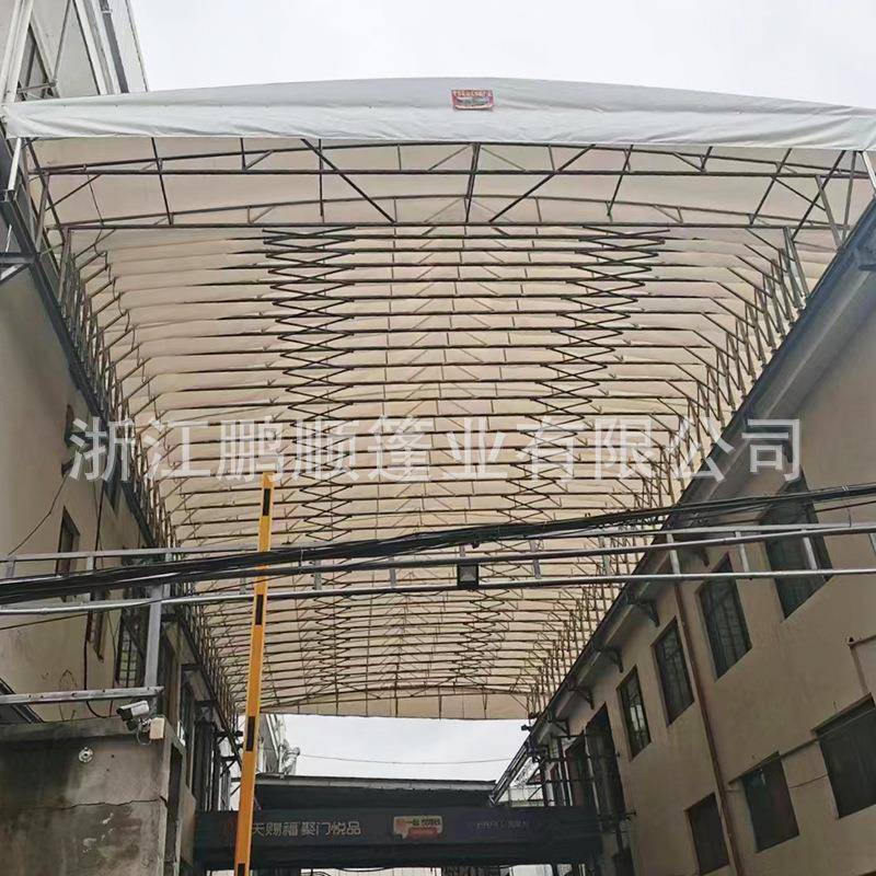 推拉棚外大屋顶型悬空伸缩户架棚工厂空物流遮0037阳棚移动推拉雨