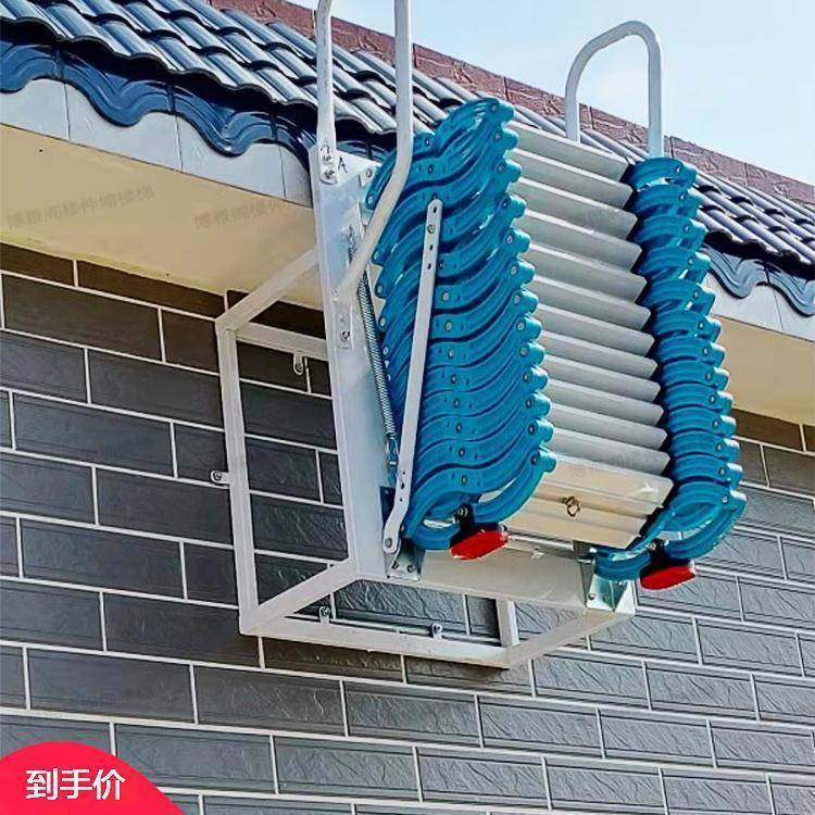 阁楼伸缩楼梯室外家用平台复式隔层加厚壁挂折叠升降小户型伸拉梯