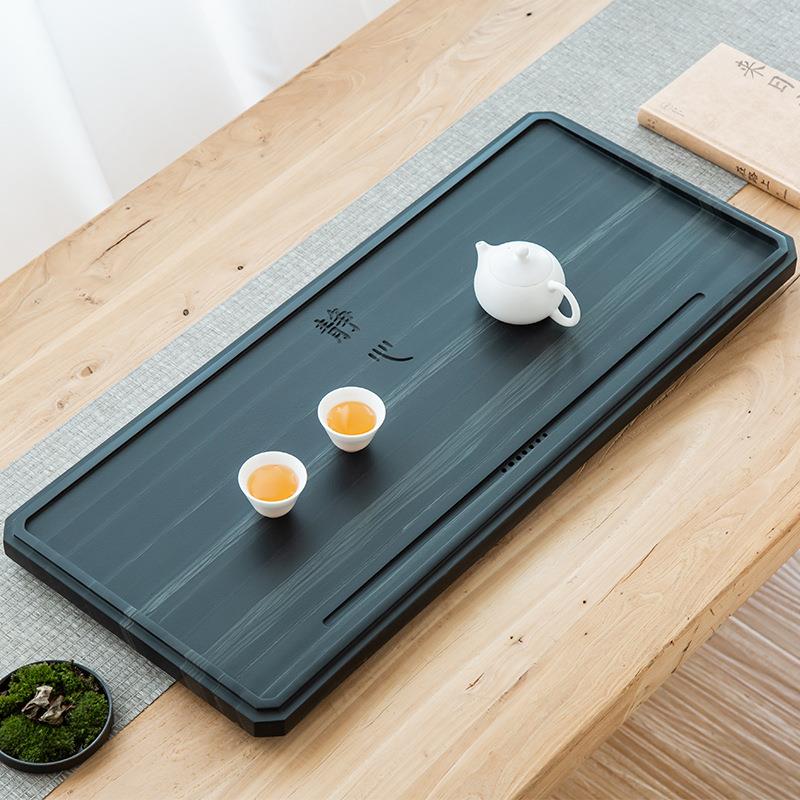 天然皇庭绿石茶盘托盘简约家用整块石头日式轻奢排水大小茶台茶海