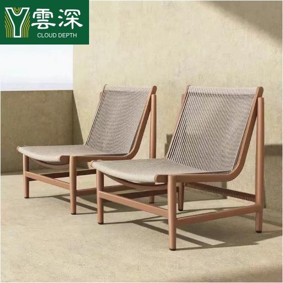 户外沙发藤编花园庭院三件套茶几阳台设计师酒店休闲藤椅室外家具