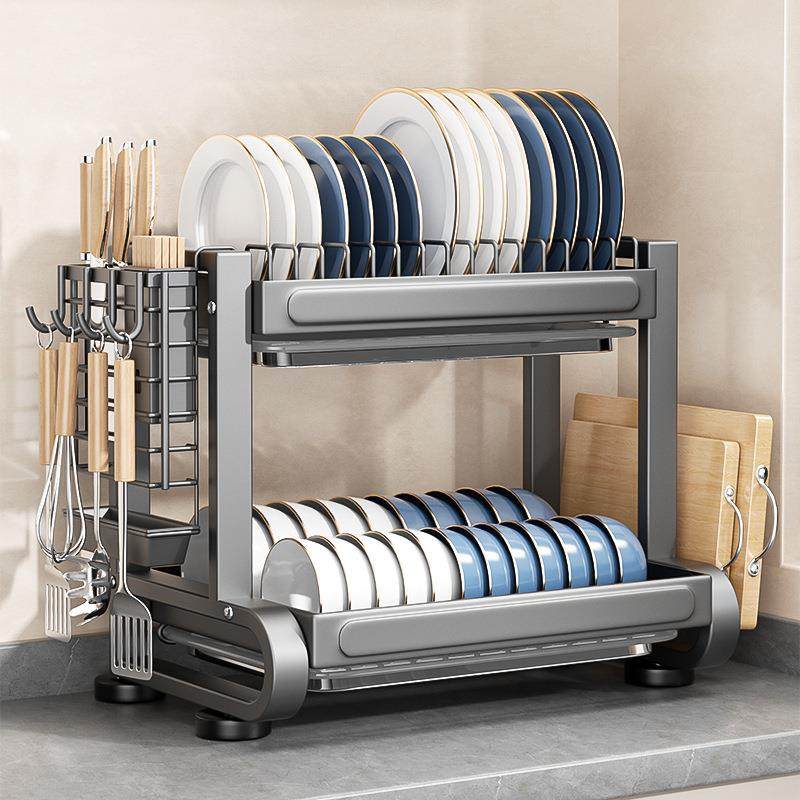 不锈钢碗碟沥水架厨房放碗盘架子多功能台面收纳盒碗筷碗柜置物架,厨房/烹饪用具,抹布架/厨房清洁收纳架,淘宝优惠券,粉丝福利购,淘宝优惠卷