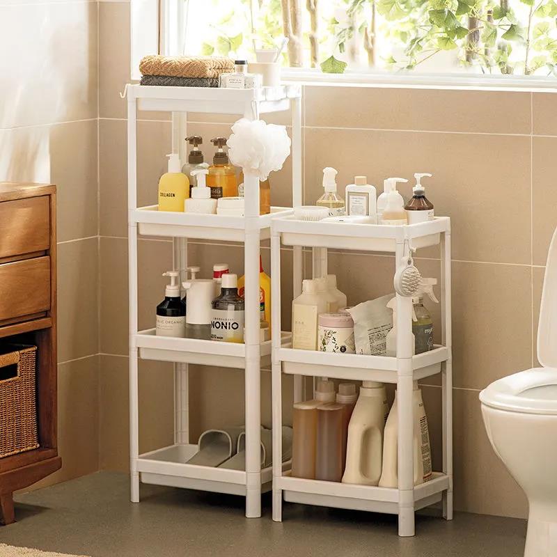 浴室落地置物架厕所洗澡洗手间夹缝架卫生间书架厨房储物收纳架子