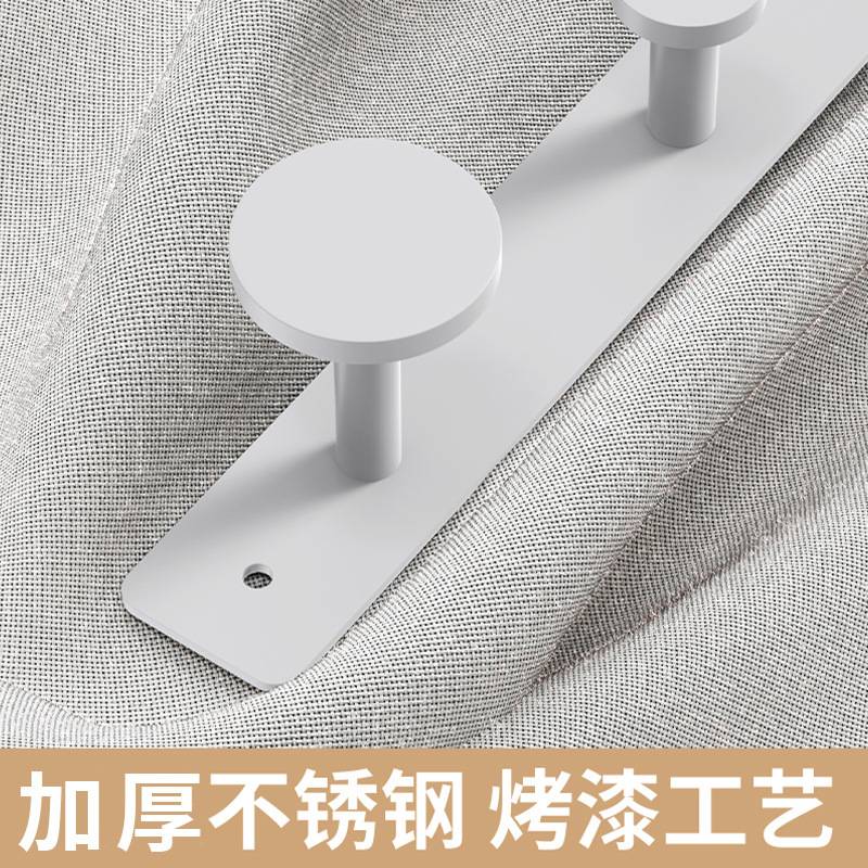防盗门上挂钩7cm厚门 卧室门后无痕衣帽钩免打孔不锈钢衣服挂衣钩