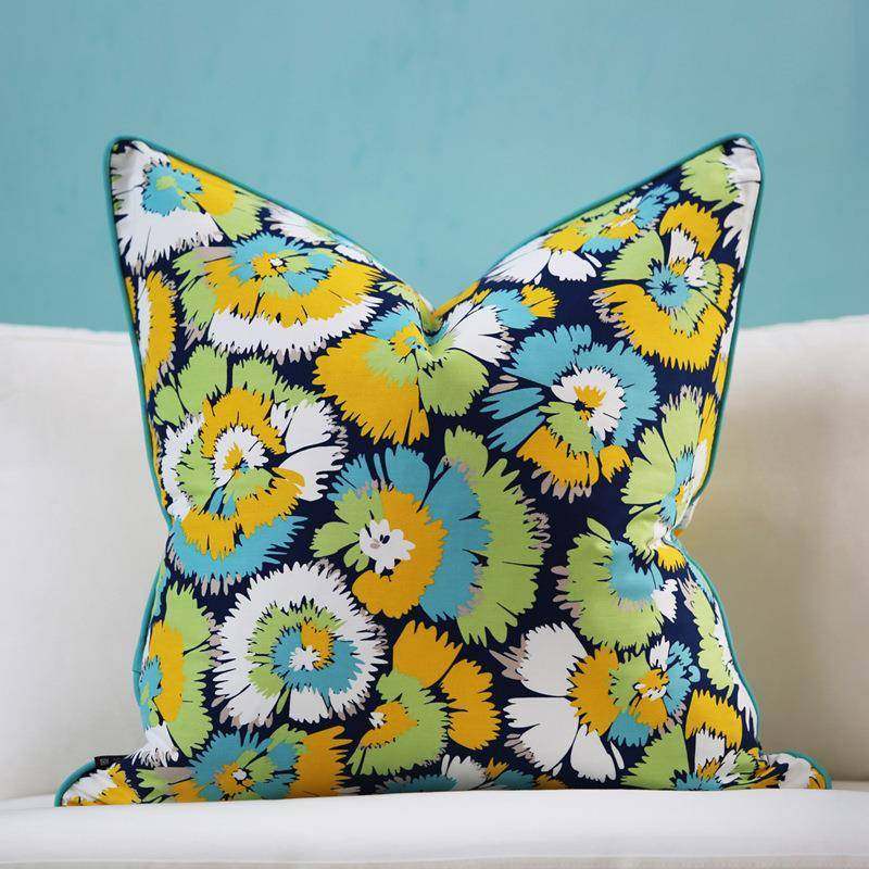 家居沙发抱枕套靠垫套腰枕套靠背垫植物花卉客厅柔软中式