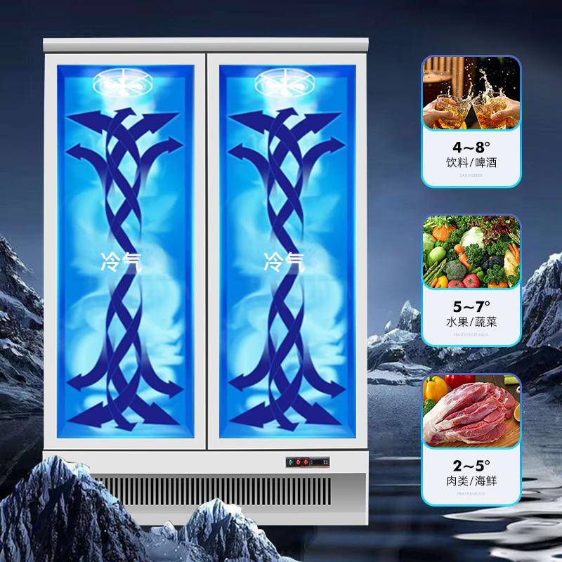 冷冻柜商用玻门立386式冷冰柜保鲜藏冷冷冻设备便利璃店鲜花商用
