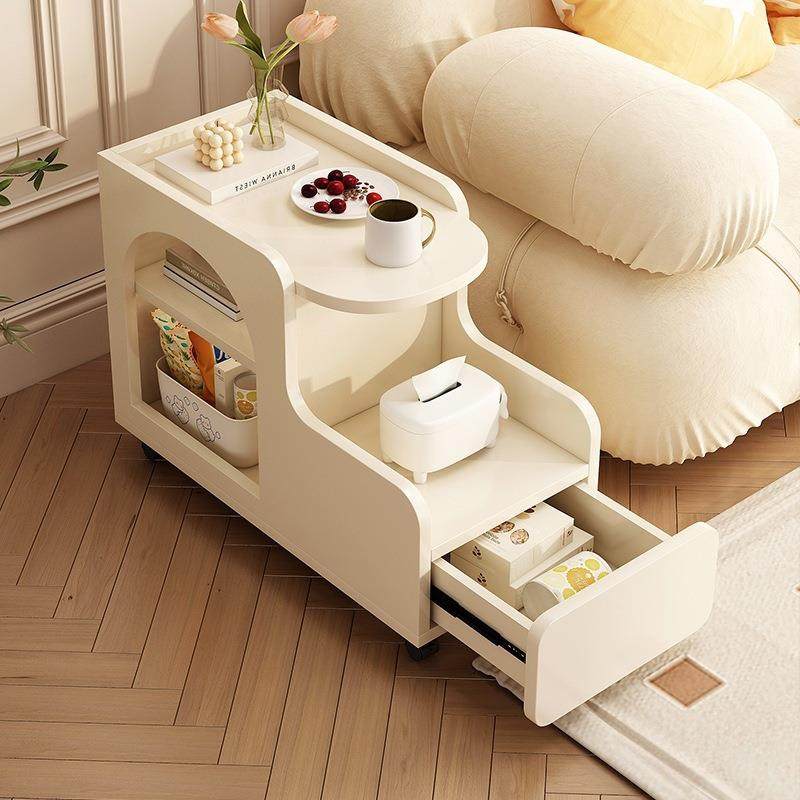 沙发边柜奶油风客厅家用小户型边几可移动床头柜轻奢感侧边柜,基础建材,脚轮/万向轮,淘宝优惠券,粉丝福利购,淘宝优惠卷