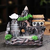 禾潼 高山流水创意倒流香炉家用室内熏香炉家居摆件 树脂新款