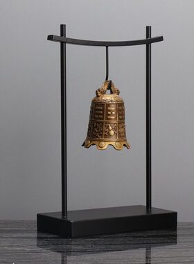 新中式创意铜摇铃铜钟摆件家居客厅玄关电视柜酒柜办公室软装饰品