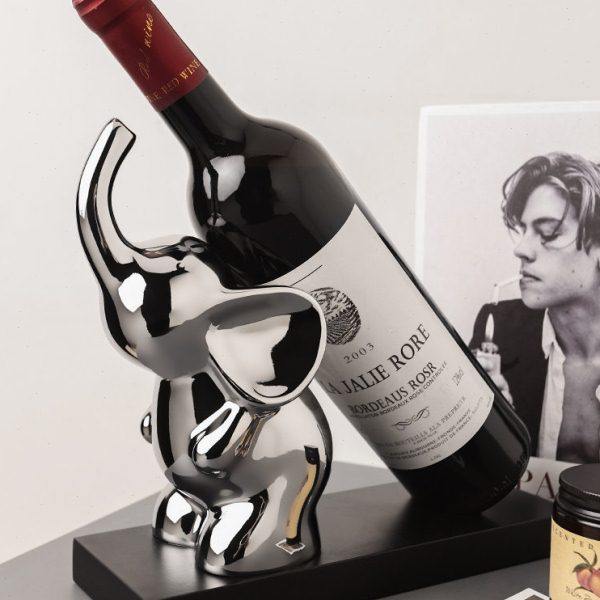 轻奢高档镀银动物红酒架酒柜装饰品摆件家居餐边柜乔迁新居礼品