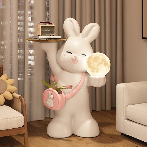 兔子大落地摆件卡通床头灯客厅电视沙发旁边几摆设软装饰乔迁礼品,家居饰品,落地摆件,淘宝优惠券,粉丝福利购,淘宝优惠卷
