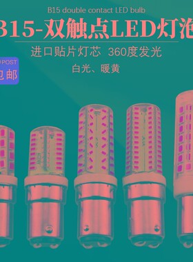 B15小卡口双点220V灯泡5W7W10瓦进口机床设备仪器信号灯照明LED白