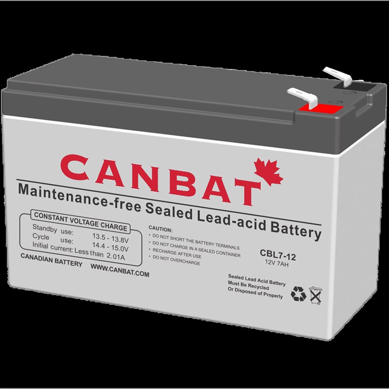 CANBAT蓄电池 CBL7-12 12V7AH 免维护可充电电池